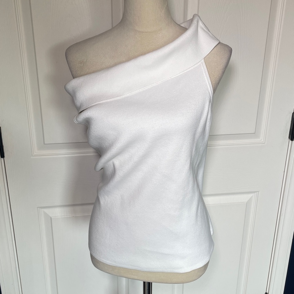 Designers Originals 100% Cotton White Cowl Neck Sleeveless Camisole Sz Large